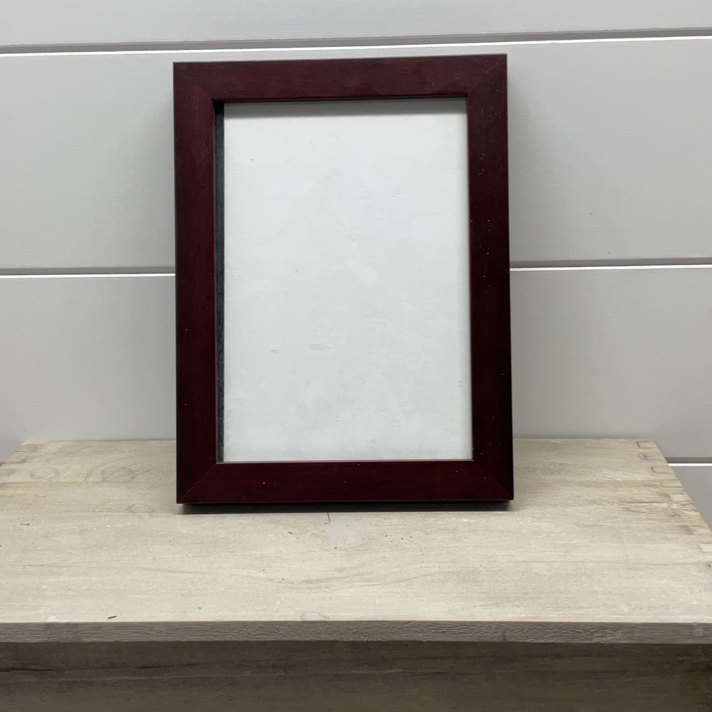 Mahogany Wood Picture Frame 5x7 Beveled Tabletop Wall Mount Red Brown